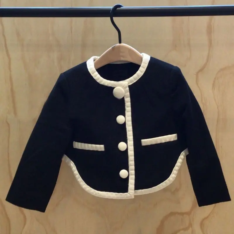 2pcs Girls Tweed Sets Kids Winter Autumn Long Sleeves Princess Top and Skirt Birthday Designed Uniform Luxury Party Cloth 1-10Ys