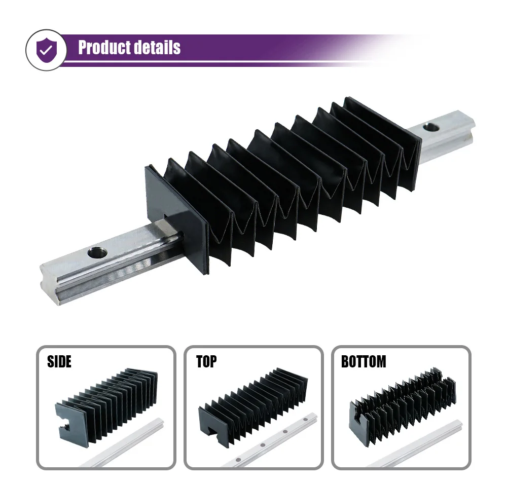 Description Picture 3 of itemMHCN 2PCS 200-500mm HGR15 Linear Rails Guides Linear + 2PCS Organ Dust Cover Guides Organ Guide Compression ratio 10:1 for CNC