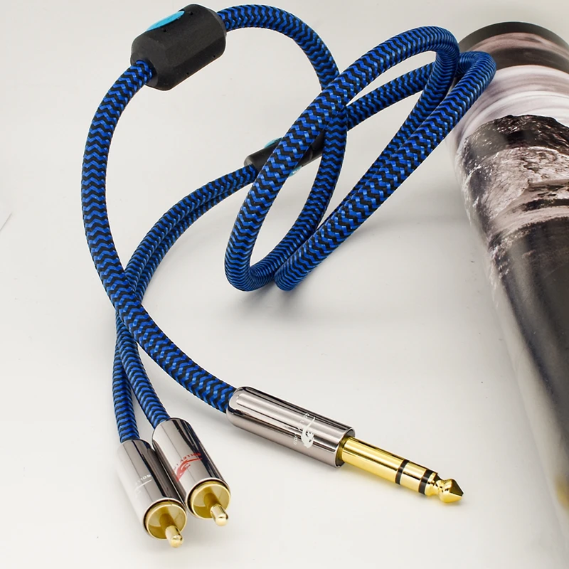 Hifi  ̺ ׷ 6.35mm- RCA  ڽ ͼ AMP 1/4 ġ TRS -2 RCA  OFC ̺ 1M 2M 3M 5M 10M