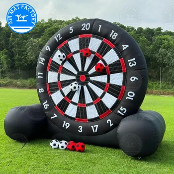 Bersaglio per freccette da calcio gonfiabile all'aperto gigante alto 3M con 6 palloni da calcio e ventilatore, gioco di bersaglio sportivo appiccicoso Kickball 1