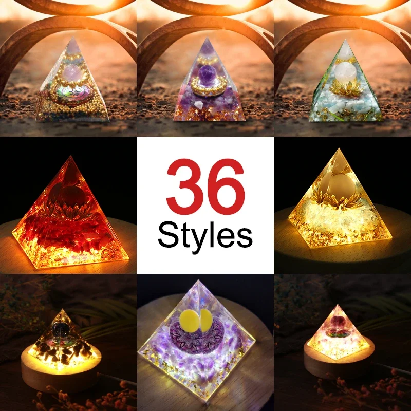 Orgonite Pyramid Crystals Natural Stone Orgone Energy Generator Healing Reiki Chakra Meditation Ornaments Crafts Home Decor