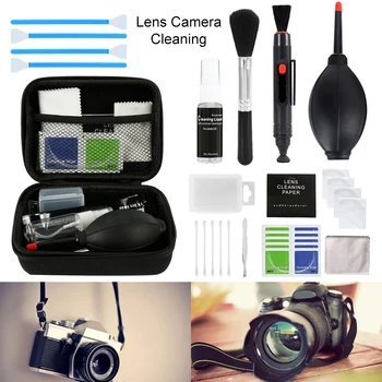 Kit per la pulizia dell'obiettivo della fotocamera Set professionale di strumenti per la pulizia dell'elettronica antigraffio con spazzola per la pulizia del ventilatore dell'aria Salviette Pinzette