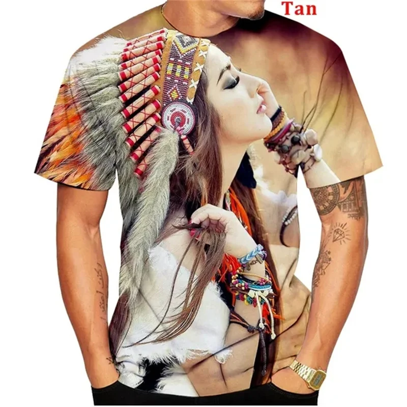 

Vintage Personality Men's T Shirts 3D Print Tradition Indian Culture Boys Kids T-shirt Casual Plus Size Outdoor Sweatshirt Tees