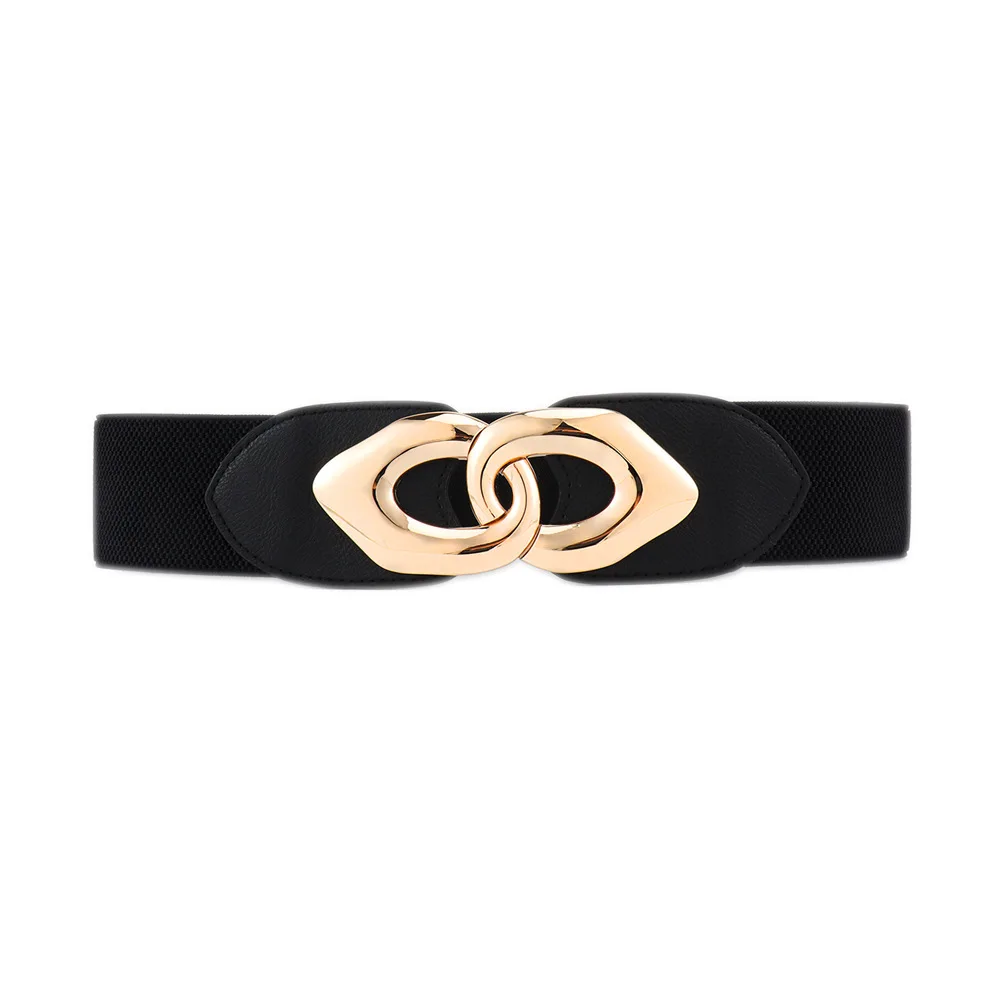 Buy Black High Waist Belt For Dresses, Round Buckle 6cm