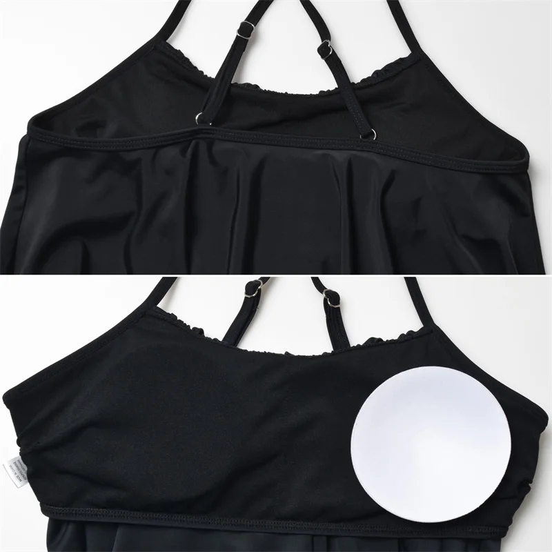 Maternity Tankini Swimsuit Bikini Set Summer Ruffle Tops High Waist Shorts Pregnancy Women Swimwear Bathing Suits
