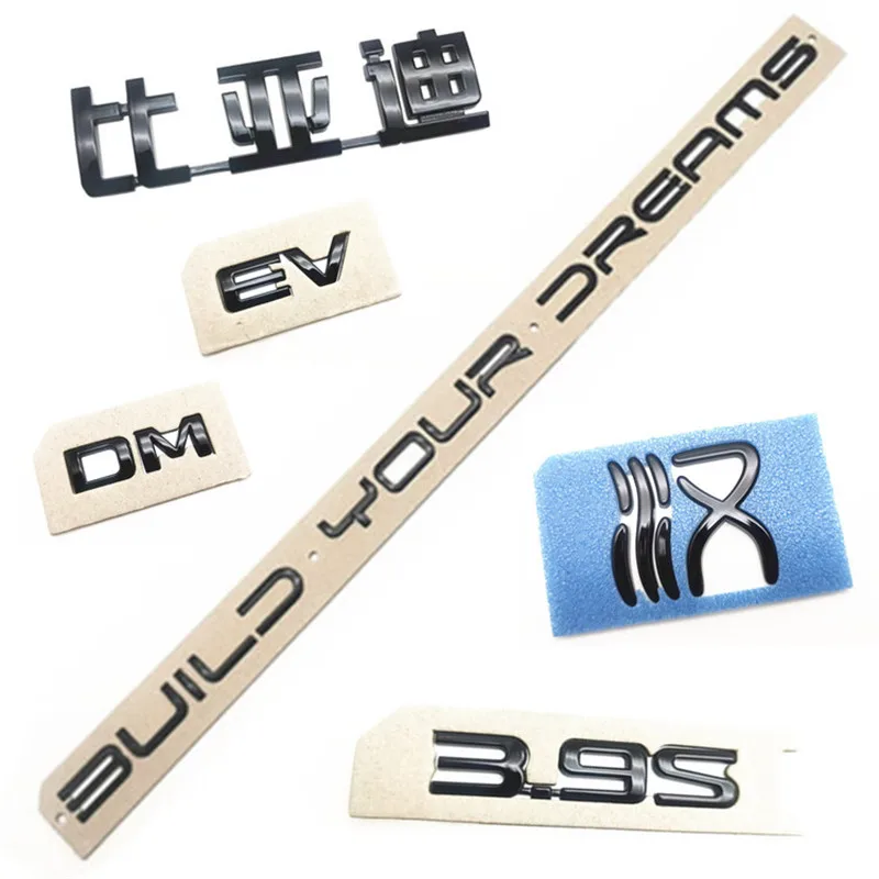 BYD 한 송 탕 진 플러스 밝은 검정색 후면 레이블 한자 DM EV
