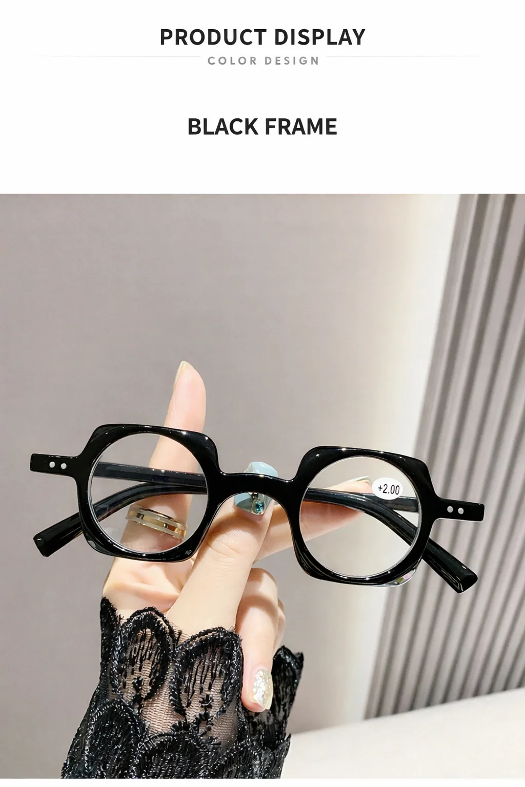1 Stück Lesebrille mit großem Rahmen, Vintage-Stil, Anti-Blaulicht-Lesebrille, Vollrand-Rundbrille für Damen und Herren, für den täglichen Gebrauch +1,0-4,0 – Detail 9