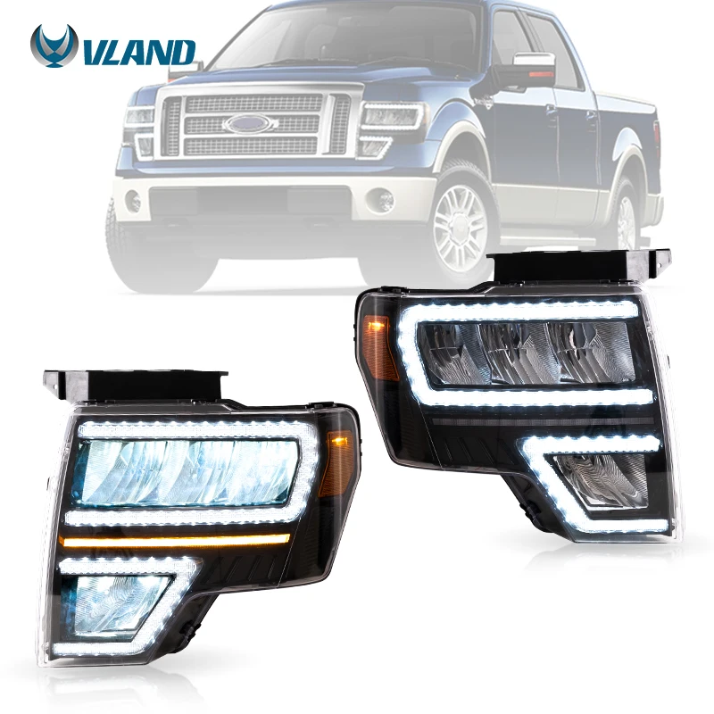 Vland Factory Full Led Fari Lampada Anteriore Xl Stx Xlt Fx2 Fx4 Svt Raptor Lariat Platinum 2009-2014 Per Ford F150