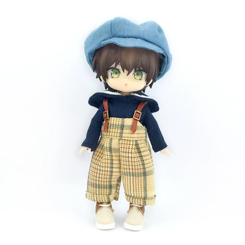 Handmade Cute Ob11 Doll Clothes Suit Ob11 Animal Hat Overalls Dolls Casual Sweater For Ymy, Obitsu 11, Molly, Gsc, 1/12 Bjd Doll