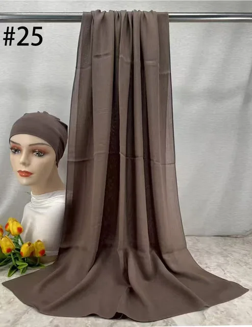 Mini Hijab Modal avec sous-bonnet – Ensemble Basique Extensible, Foulard Fin et Respirant, Protection Solaire, Voile 165*50cm