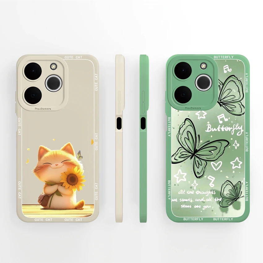 Fantasy Colorful Butterfly Liquid Silicone Shockproof Phone Case