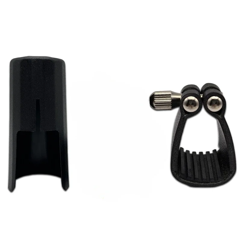 Saxophone Mouthpiece Ligature Fastener Clip Alto Tenor Soprano Sax Leather Cover Clamp ABS Cap Woodwind Instrument Accessories