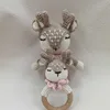 Crochet Baby Handmade Deer Elk Set Rattle Teething Ring Plush Toys Sleeping Dolls Shower Gifts 2