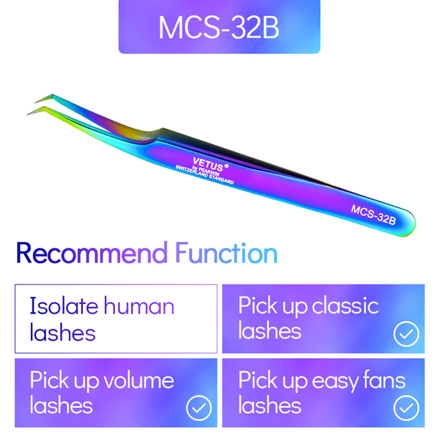 Vetus MCS All size single pack tweezers for eyelash extensions