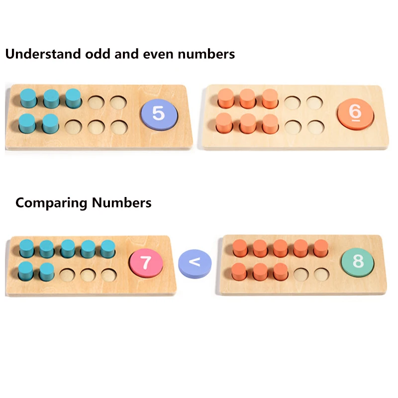 Wooden Ten Frame Sets Toy Learning Counting and Number Addition and Subtraction Mathematics Learning Toy
