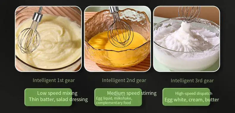 Description Picture 6 of itemHome Baking USB Handheld Electric Whisk Whipping Cream Stirring Kitchen Gadgets Portable Electric Food Mixer Blender 3 Speeds