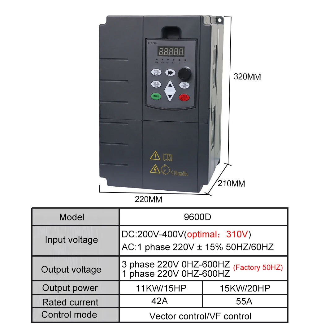 MPPT 다기능 주파수 태양광 인버터, 물 펌프용 DC-AC 드라이브, 11, 15, 22, 30, 37, 45, 55KW, 220V