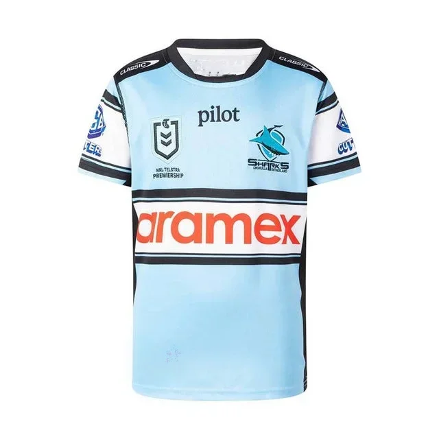 2026 Sommer Neues Cronulla-Sutherland Sharks NRL Heimtrikot, Familien-Matching-Y2K-T-Shirt, geeignet für den Alltag und das Training.