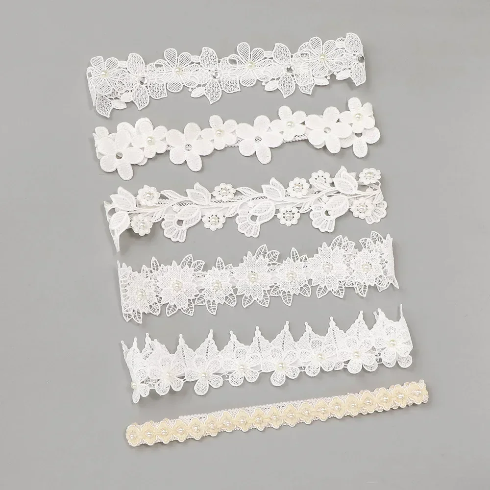 Baby Girls Princess Crown Flower Elastic Hair Bands for Newborns Children White Headbands Birthday Party Photo Props Accessories