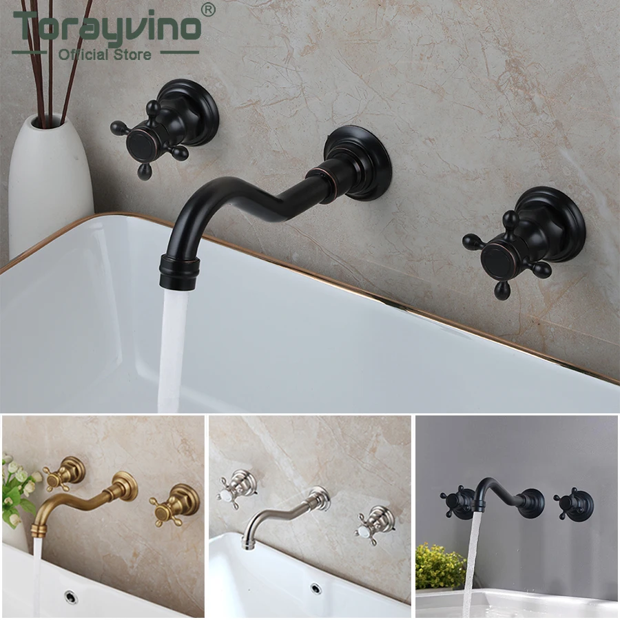 Description Picture 2 of itemTorayvino Bathroom Faucet Home Improvement Accessories Brass Faucets 360 Rotation Double Handle 3 Holes Sink Mixer Water Tap
