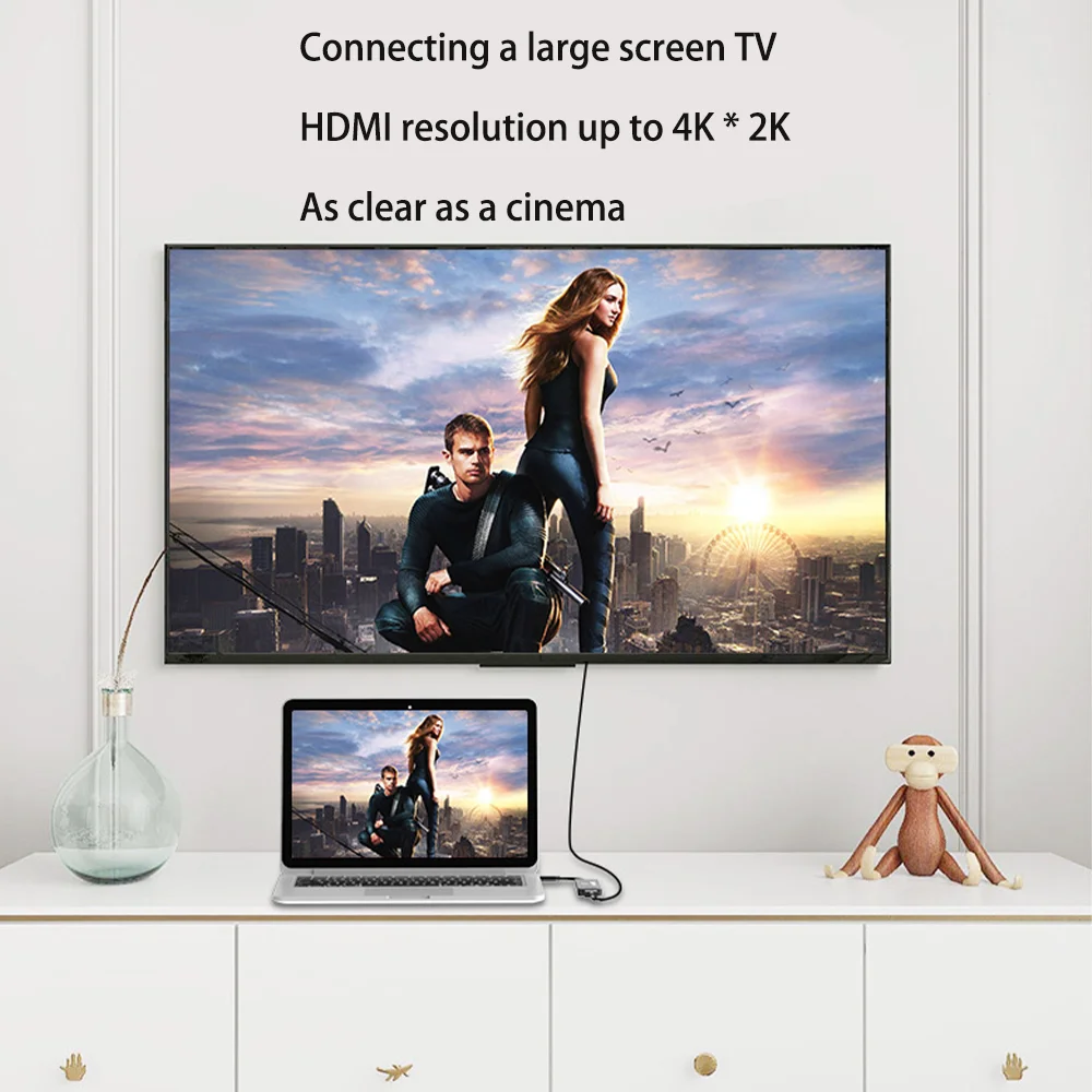 Type C Docking Station 6-In-1 Type C Docking Station Android And Apple Systems Transmit Data Connect Large Screen