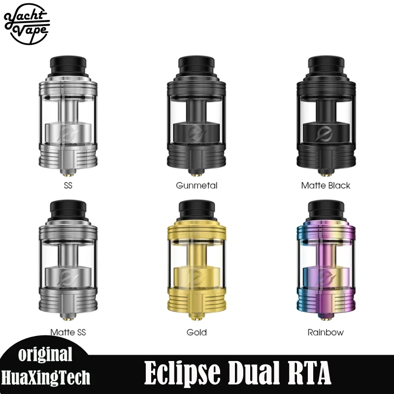 

Original Yachtvape Eclipse Dual RTA 4/6ml Capacity 25mm Diameter 4 Slots Postless Deck Dual Coil Flavor Banger from Mike Vapes