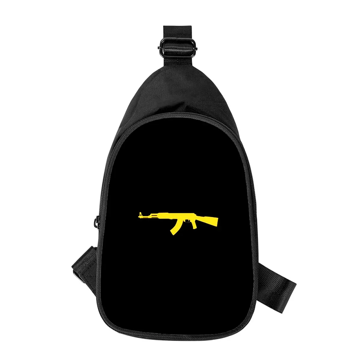 Bolso de pecho cruzado con estampado 3D de balas de pistola AK47 para hombre y mujer, bolso de hombro cruzado diagonalmente, paquete de cintura escolar para marido, paquete de pecho para hombre