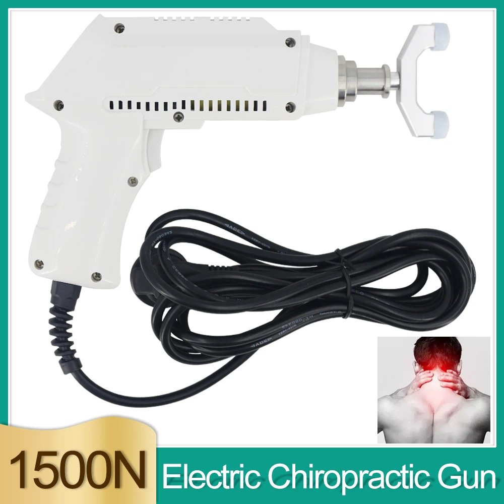 

Electric Chiropractic Gun 1500N Massage Tools 6 Heads Spine Correction 30 Levels Of Strength Adjustable Portable Massager