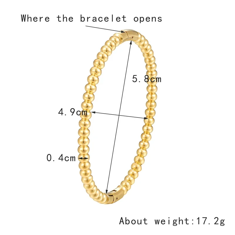 Stainless Steel Bracelet B004 Imitation Beads Shape Design Bracelet For Women Love Bangle Jewelry Gifts