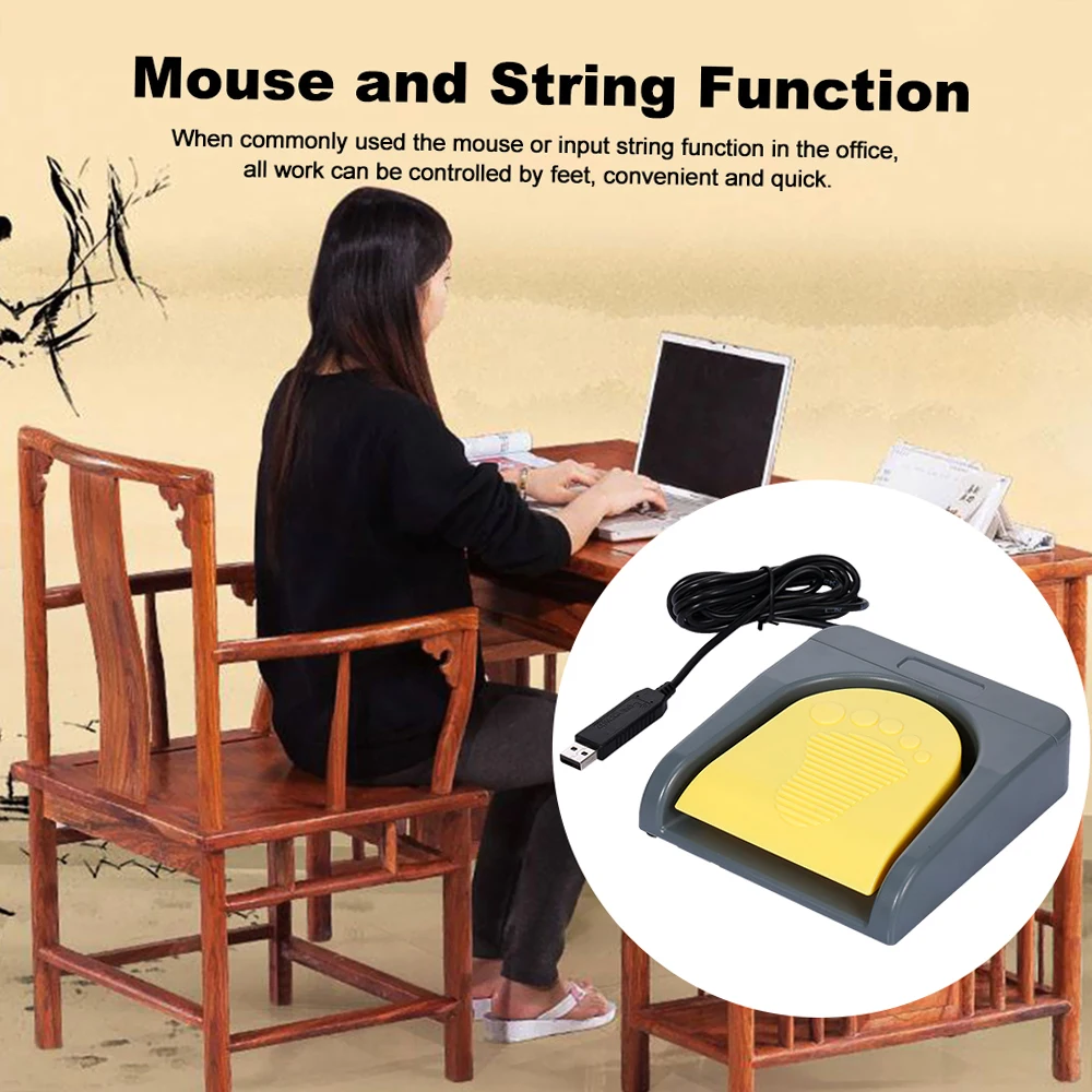 USB Single Foot Switch Game Control One Key Computer Keyboard Action Pedal Switch Control for Gamer Gaming Ethusiast