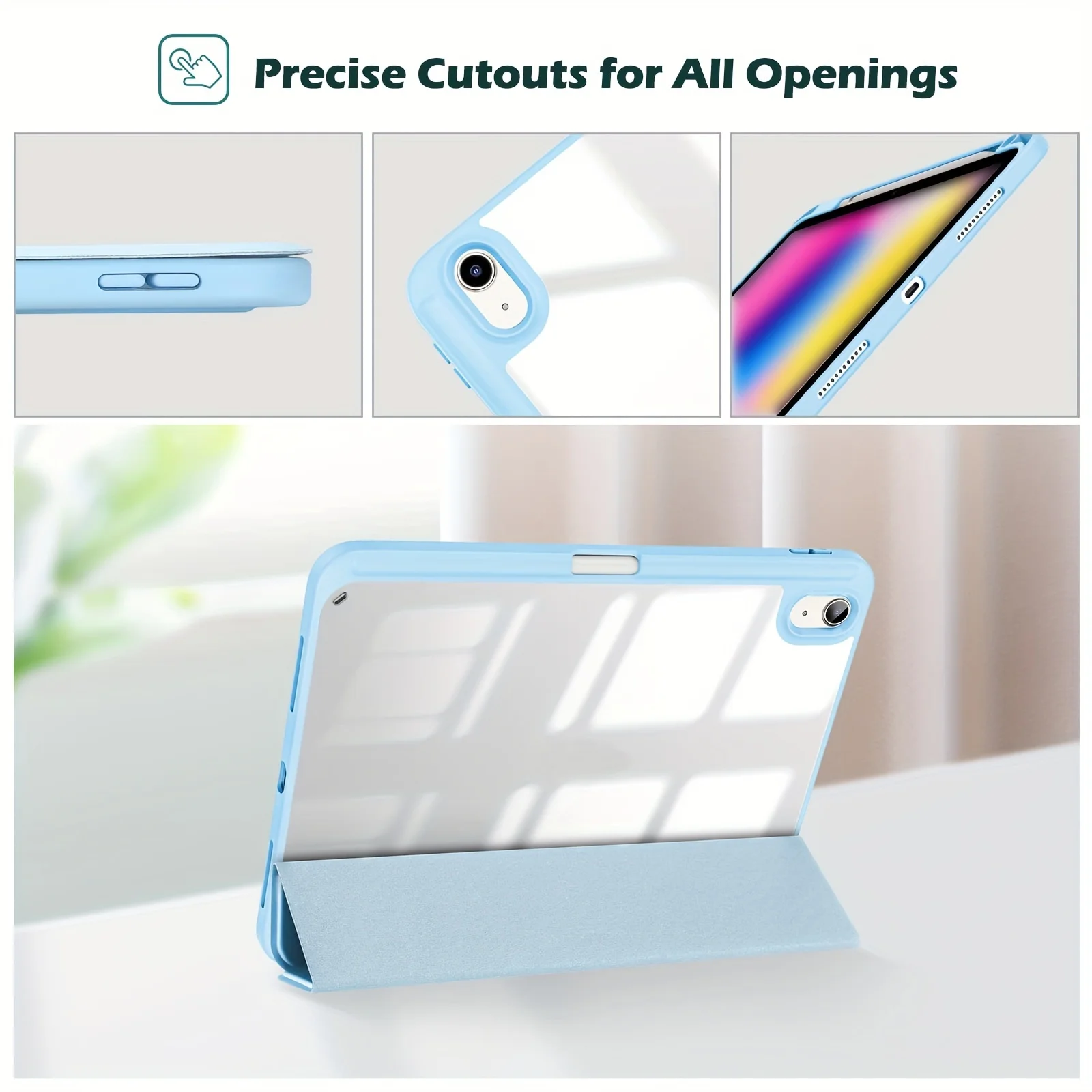 Versatile Tablet Protective Clear PC Cover with Wake Feature