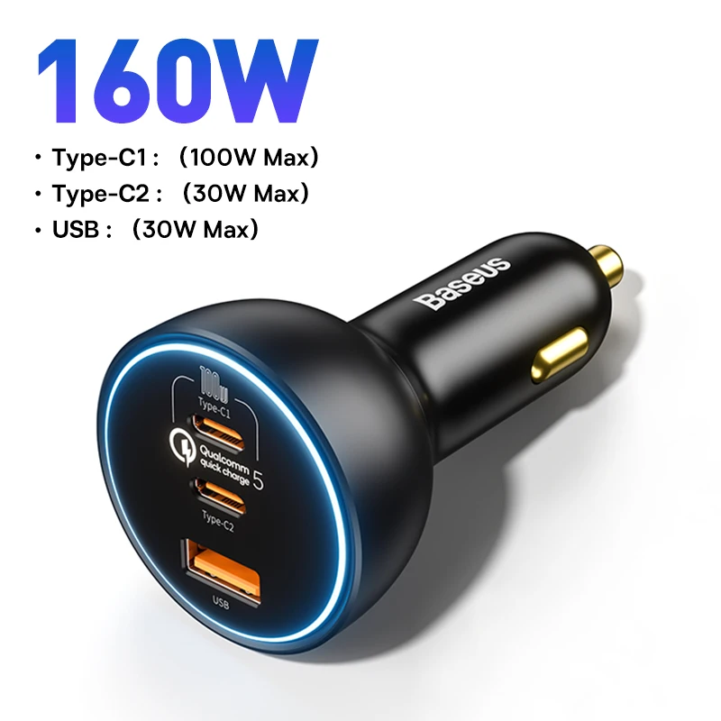 Allume Cigare USB C 130W Charge Rapide, QC5.0 PD3.0 PPS 100W 65W