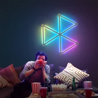 Splicing Light DIY Atmosphere Light RGB Smart Wall Light Voice Control Lamp for Esports Room Bedroom Bar Decoration Night Light 4