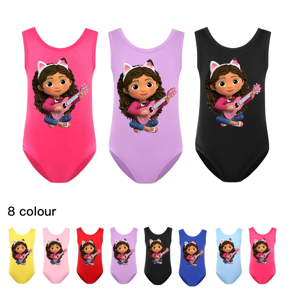 2022 Summer Children Gabbys Dollhouse Clothes Baby Girls Swimsuit Kids