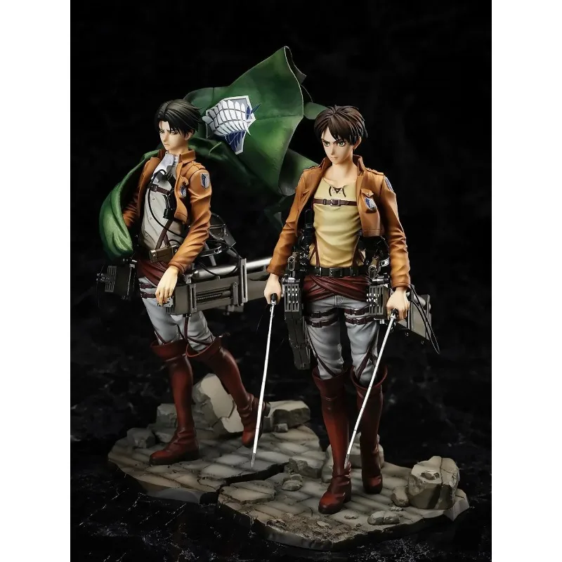 

Anime Attack on Titan Max Cape Levi Ackerman Eren Jaeger Standing Posture Statue PVC Action Figure Collectible Model Toy Boxed