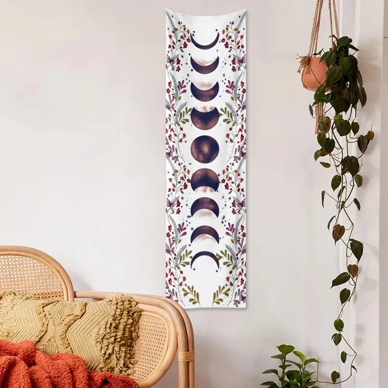 1pc Pilz teppich, Mondphase Blumen-und Pflanzen wandbehang, Schlafzimmer dekoration Wandbehang (ohne Zubehör) – Detail 9