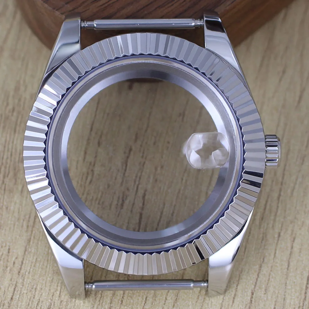 Fashion Round Edge Watch Case with Sapphire Glass - Waterproof, 36mm/39mm, 28.5mm Dial Compatibility