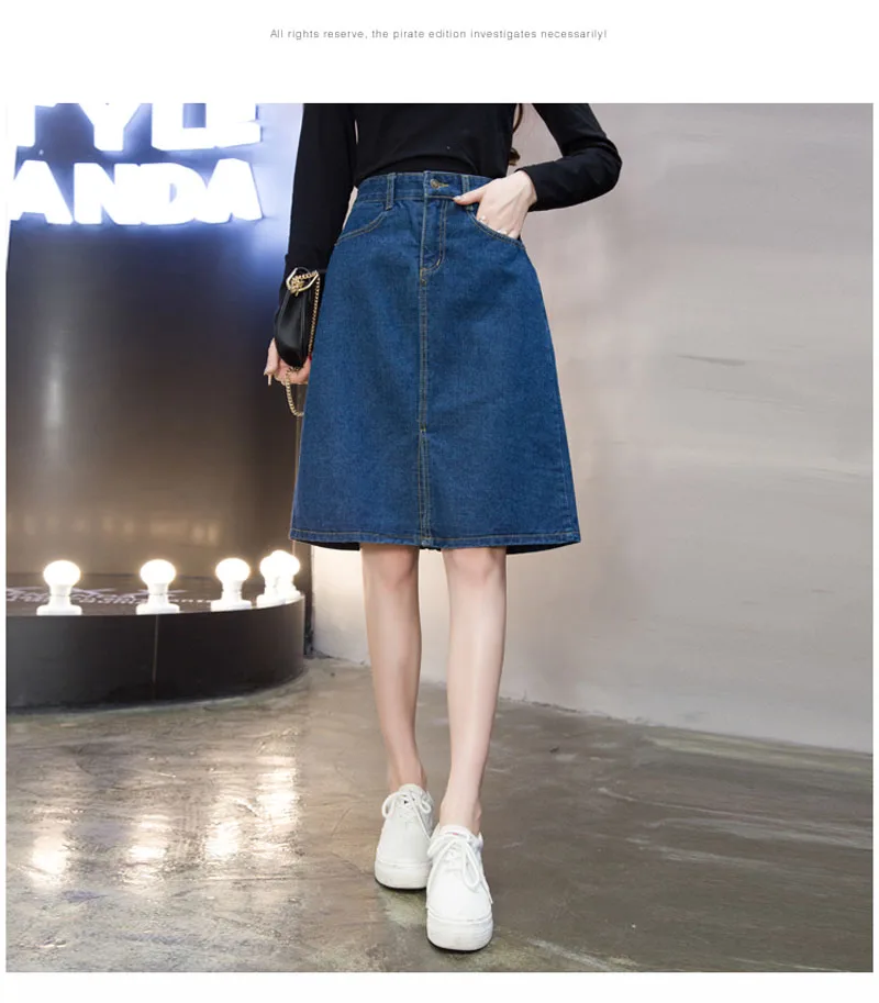 golf skirt JMPRS Vintage spring summer women denim skirts lager size solid A-line knee-length casual jeans ladies cotton 5XL jupe femme nike tennis skirt