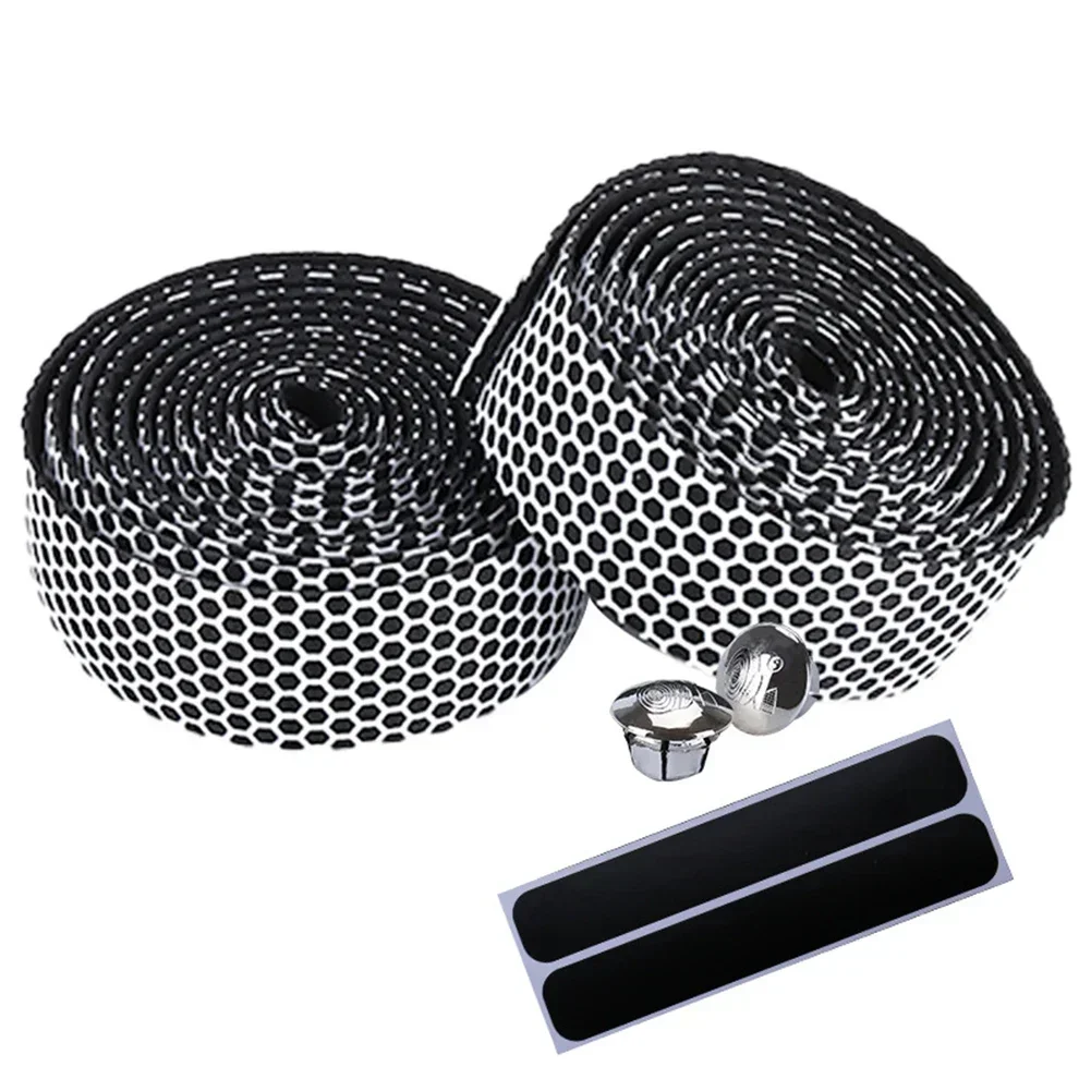 1 Pair Bike Handlebar Silica Gel EVA Shock Absorption Handle Bar Tape Cycling Wrap End Plug Parts