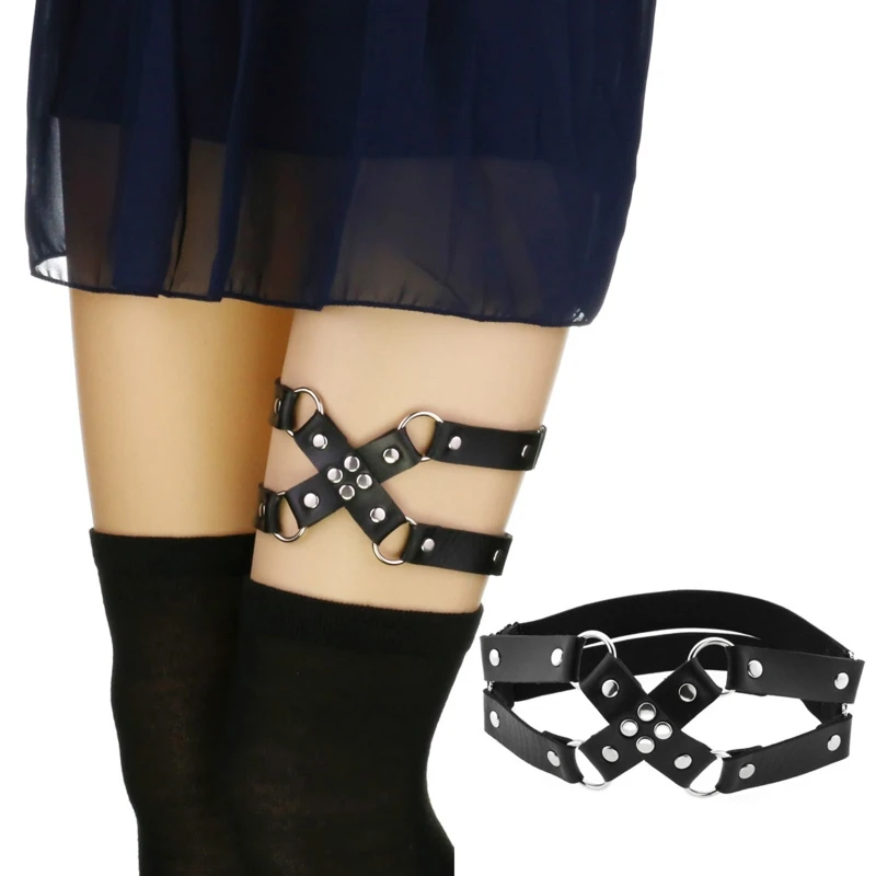 

Sexy PU Leather Garter Belt Women Punk Gothic Thigh Garter Leg Chain Harajuku Dropship