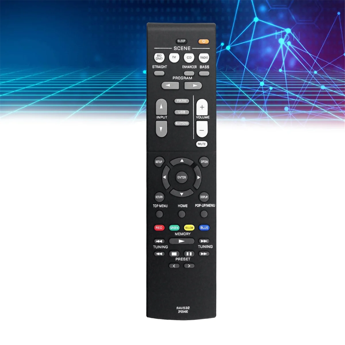 야마하 AV 리시버 RX-V379 RX-V383 교체용 리모컨, RAV532 ZP35480, RX-V383BL RXV379 RXV383 RXV383BL
