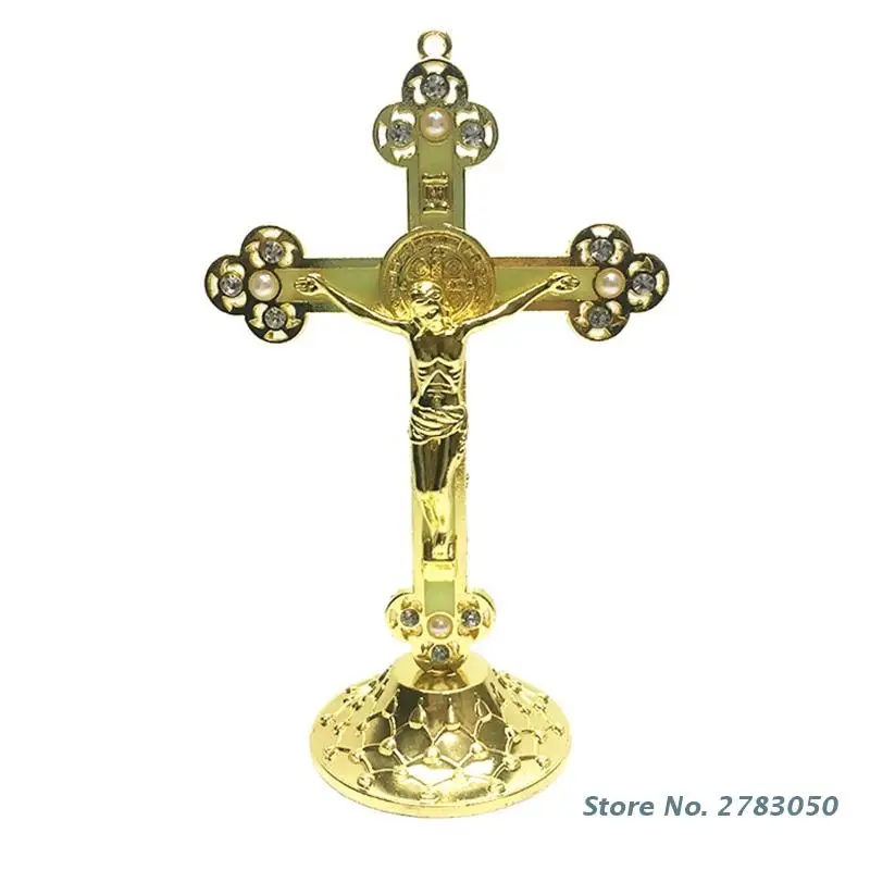 Cross Ornament Christ Catholic Cross Standing/wall Hanging Figurine For Home Car Church Desktop