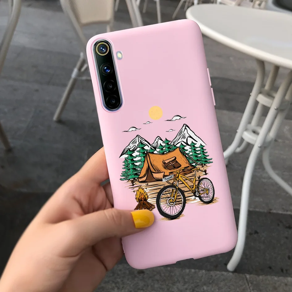 mobile pouch waterproof For Realme 6 6 Pro Case Cute Milk Cow Flower Patterns Soft Back Cover For OPPO Realme 6 6S 6Pro RMX2061 Coque Funda Realme6 Capa iphone waterproof bag Cases & Covers