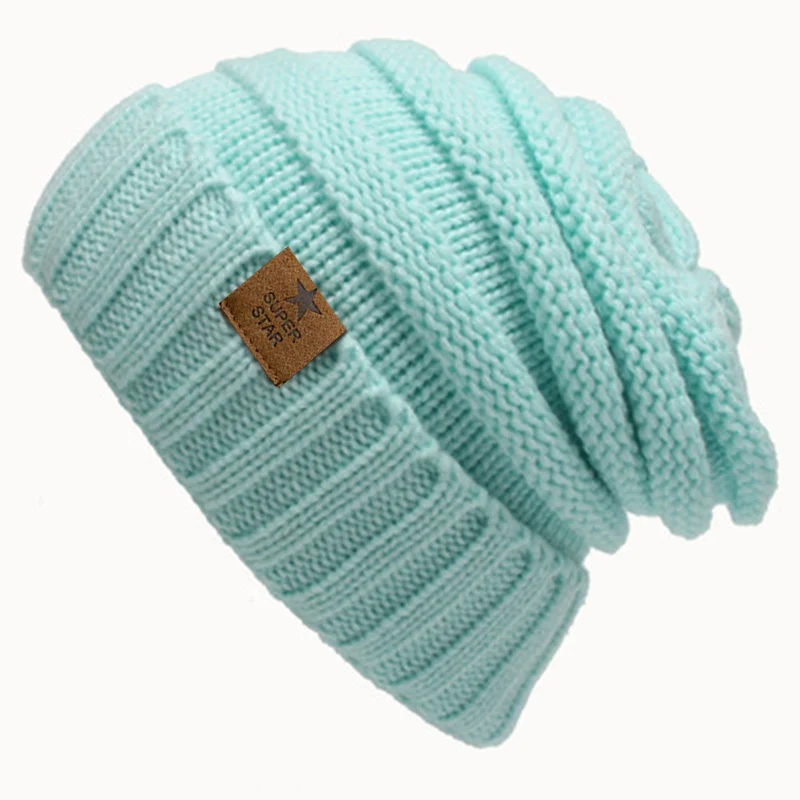 Merk superster caps dame warme winter voor dames meisjes gebreide muts dikke dames Skullies mutsen_voghion.com