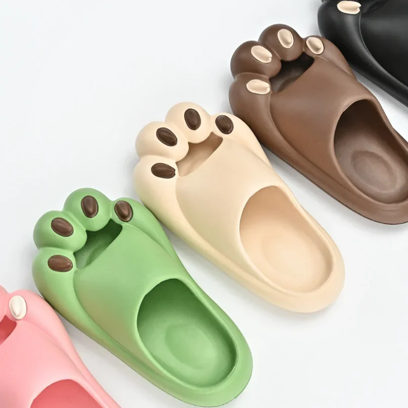 House Slipper Cloud Woman Cats Bear Paw Claw Sandals Men Flip