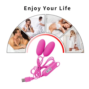 USB Single/Double Vibrating Eggs 12 Frequency Multispeed G Spot Vibrator Sex Toys for Women Adult Products Waterproof 3
