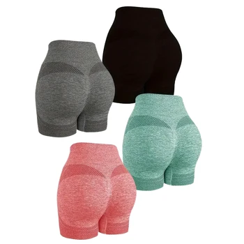 Pantaloncini da yoga da donna a vita alta sollevamento culo fitness palestra corsa sexy glutei color pesca allenamento fitness pantaloni corti da donna abbigliamento sportivo 1