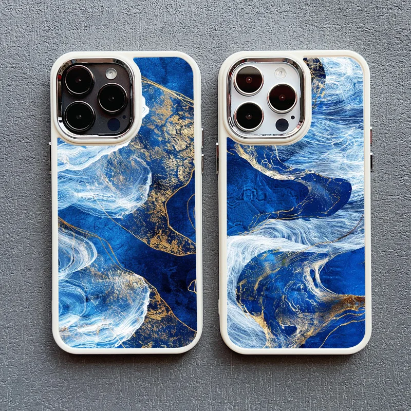 Ozeanwellen Meerwasser Kreative Silikon Handyhülle für iPhone Hülle 13 12 11 Pro Max 16 15 14 Pro Max Plus XR XS X 7 8 SE2 Abdeckungen – Detail 10