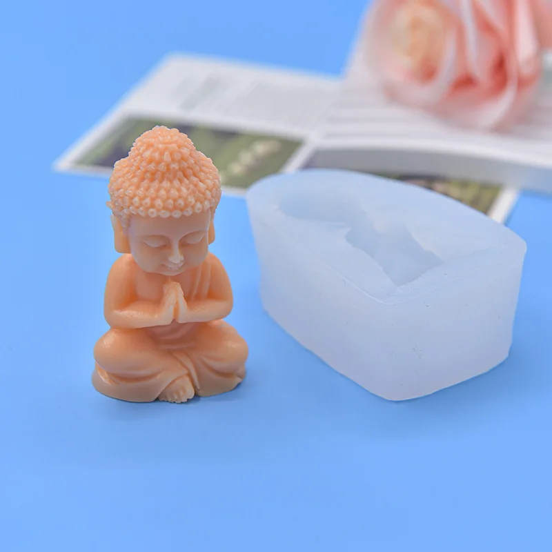 Silicone Mold DIY Buddha Candle 3D Tathagata Statue Aromatherapy Candle Plaster Resin Mold Handicrafts Home Decoration