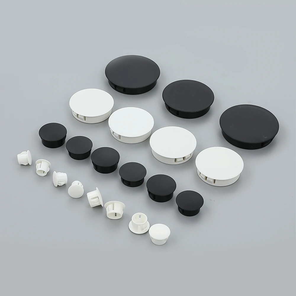 Round Plastic Blanking End Caps Furniture Screw Hole Cover Tube Pipe Inserts Plug Bung 5mm 6 7 8 9 10 to 50mm 10Pcs pipe end cap,silicone rubber caps,rubber caps,silicone rubber plugs